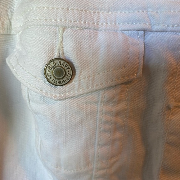 Old Navy White Denim Jacket, sz large - Picture 6 of 6